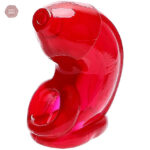 Cage de chasteté en silicone rouge, design élégant et discret
