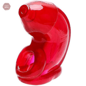 Cage de chasteté en silicone rouge, design élégant et discret