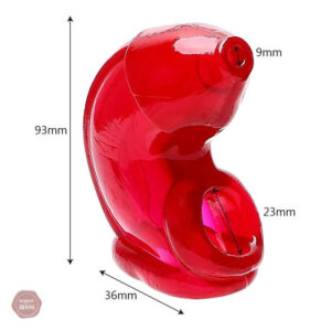 Cage de chasteté en silicone, délice rouge pour un contrôle raffiné