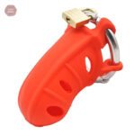 Cage de chasteté silicone rouge Démonia