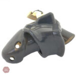 Cage de chasteté en silicone noire, design élégant et discret