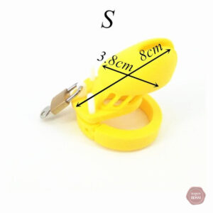 Cage de chasteté silicone couleur jaune