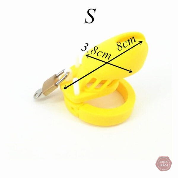 Cage de chasteté silicone couleur jaune