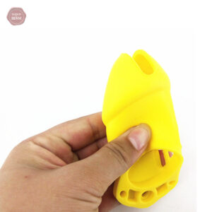 Cage de chasteté jaune en silicone flexible