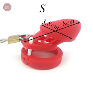 Cage de chasteté en silicone rouge, design ergonomique