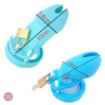 Cage de chasteté en silicone, modèle bleu, design ergonomique