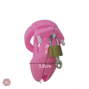 Cage de chasteté en silicone, couleur rose