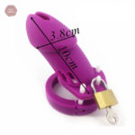 Accessoire de plaisir : cage de chasteté silicone violet