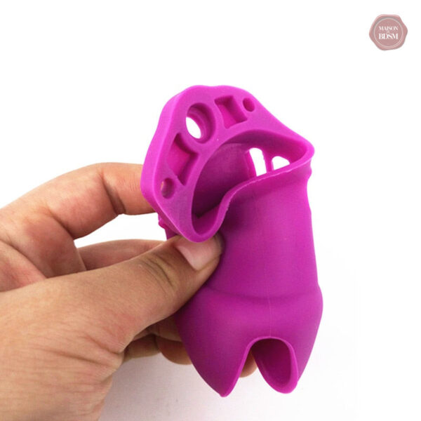 Cage de chasteté en silicone, couleur violet, modèle GB 6000