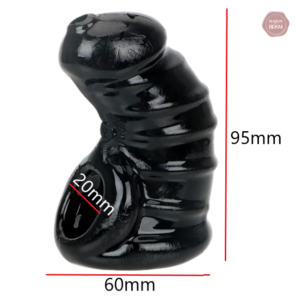 Accessoire de chasteté en silicone, couleur noire