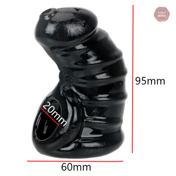 Accessoire de chasteté en silicone, couleur noire