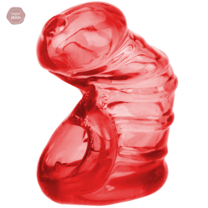 Cage de chasteté en silicone rouge