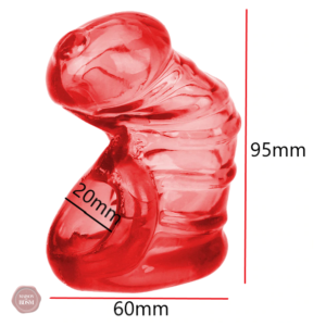 Accessoire de chasteté en silicone, couleur rouge