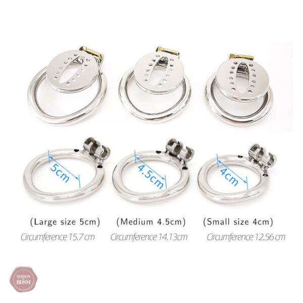 Cage de chasteté en acier inoxydable, taille réduite