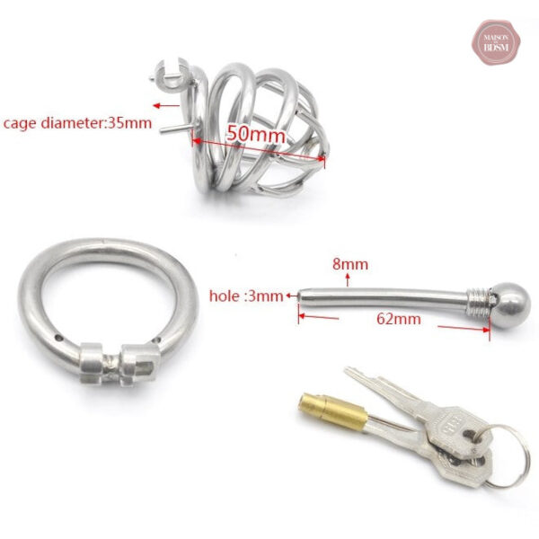 Cage de chasteté en métal pour contrôle et sécurité