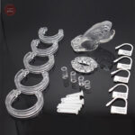 Cage de chasteté plastique, design transparent