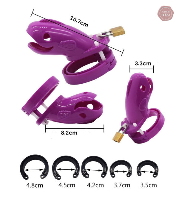 Accessoire de chasteté en plastique violet