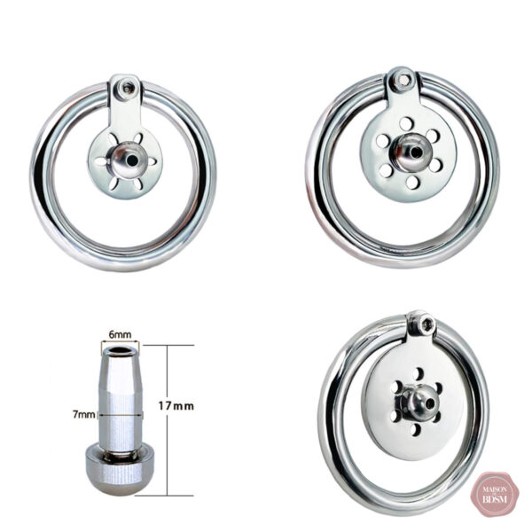 Cage de chasteté en acier, design minimaliste