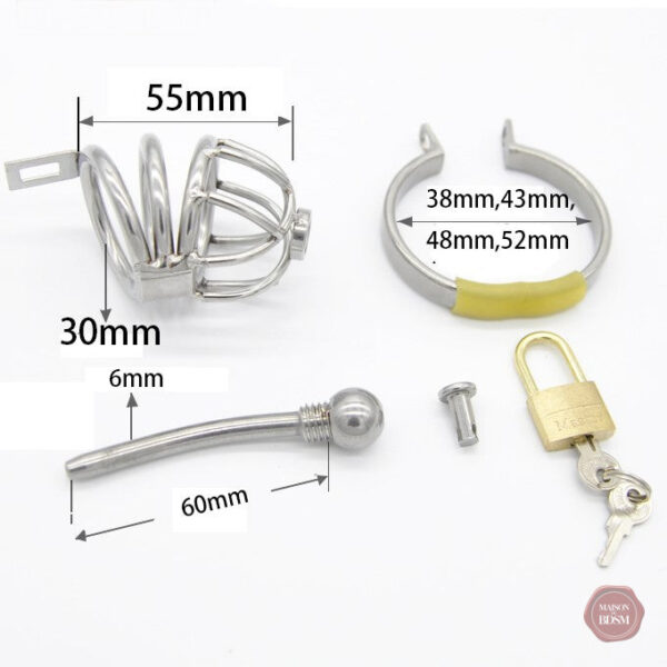 Dispositif de chasteté urétrale en métal durable