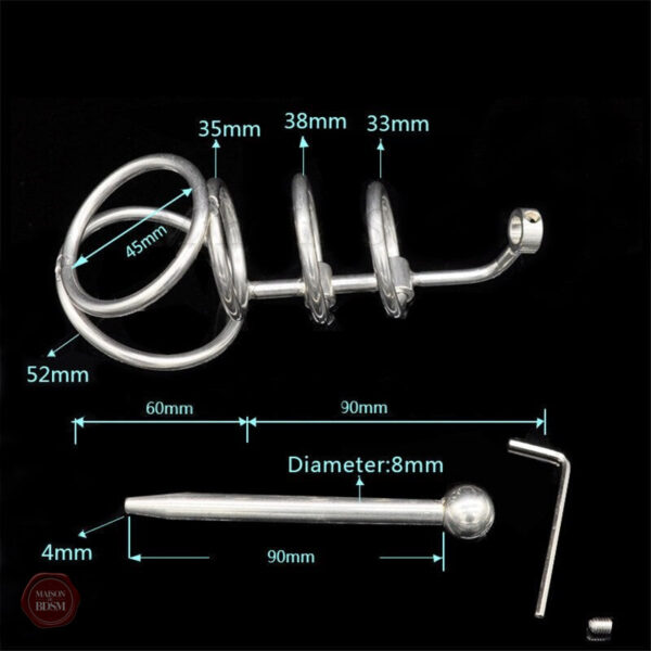 Accessoire de chasteté urètre en métal robuste