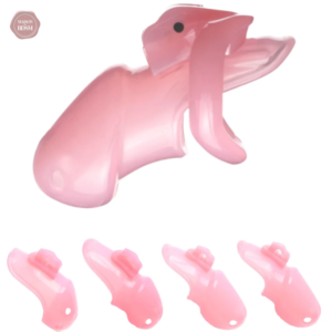 Cage de chasteté en résine V3 rose