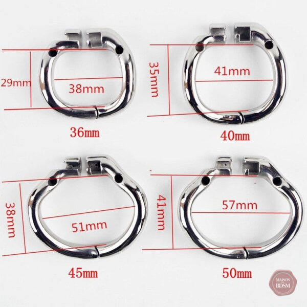 Cage de chasteté en métal, design épuré