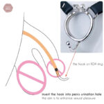 Cage de chasteté en cuir réglable