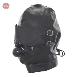 Accessoire BDSM : cagoule avec bâillon pour soumission