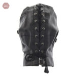 Cagoule en cuir synthétique pour pratiques BDSM intenses