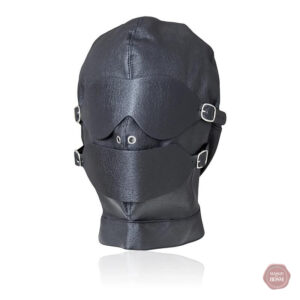 Bâillon et cagoule combinés pour des expériences sensorielles