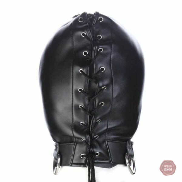 Cagoule en cuir, idéale pour les pratiques BDSM