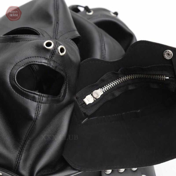 Cagoule BDSM en cuir, pour une expérience immersive