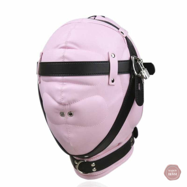 cagoule-bdsm-rose-1 Cagoule BDSM rose en matériau souple et ajusté