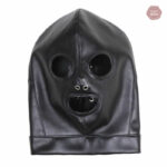 Cagoule noire, accessoire pour expériences sensuelles BDSM