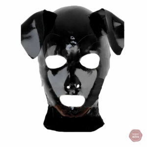 Cagoule Chien en latex pour pratiques BDSM