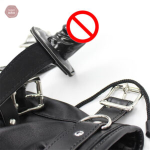 Cagoule BDSM avec gode intégré pour jeux de rôle