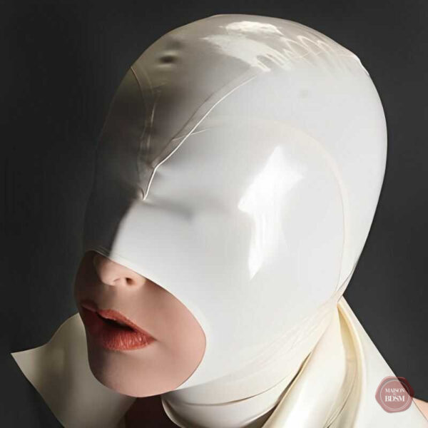 Cagoule latex ajustée, idéale pour jeux de rôle et bondage