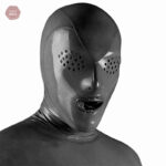 Cagoule latex pour jeux de breathplay BDSM