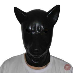 Cagoule en latex pour jeux BDSM, style loup