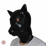 Cagoule latex noire, idéale pour le plaisir BDSM