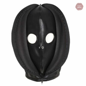 Cagoule cuir pour privation sensorielle en BDSM