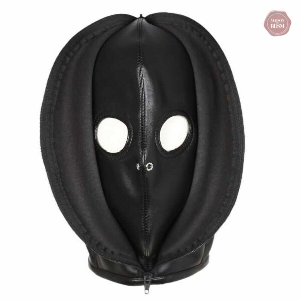 cagoule-privation-sensorielle-cuir-1 Cagoule cuir pour privation sensorielle en BDSM