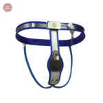 Ceinture de chasteté Y en acier inoxydable pour femme bleue