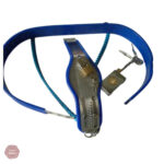 Accessoire de chasteté en acier inoxydable, couleur bleue