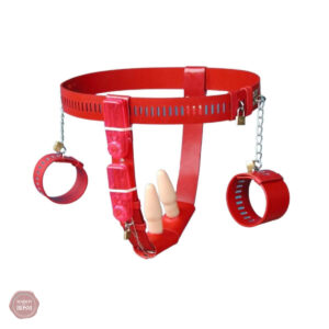 Ceinture de chasteté pour femme avec boulon et vibromasseur