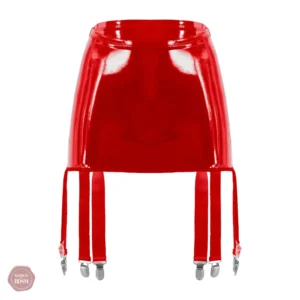 Cuir verni noir, ceinture à jarretelles pour femme