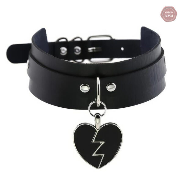 choker-bdsm-coeur-brise-1 Choker BDSM Coeur Brisé en cuir noir