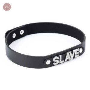 Choker en cuir noir, design minimaliste pour l'érotisme