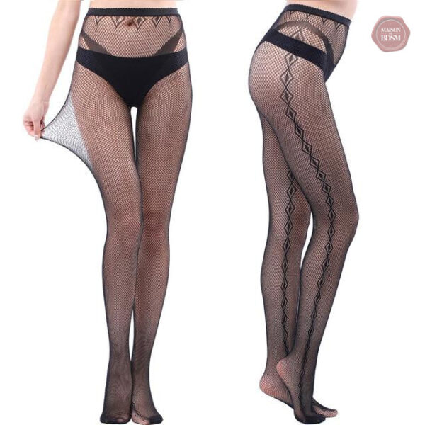 Collants sexy à motifs résille pour femme
