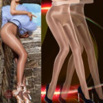 Collants brillants et sexy à l'huile pour un look audacieux